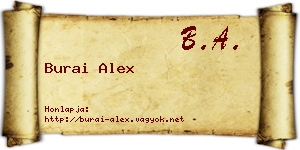 Burai Alex névjegykártya